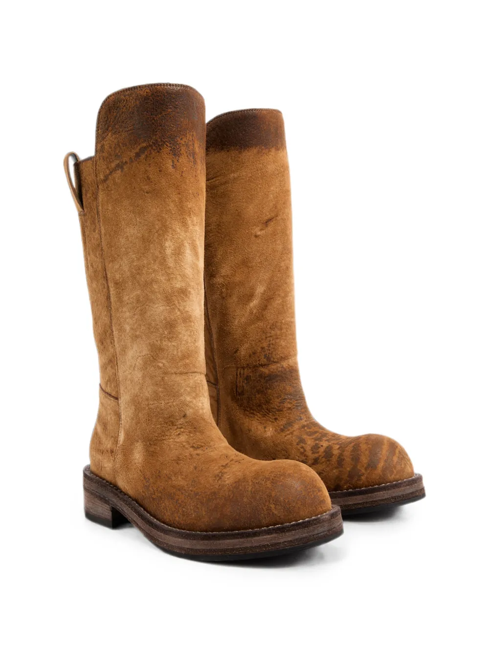 Ann Demeulemeester Burned-finish Suede Boots in Brown, view 2