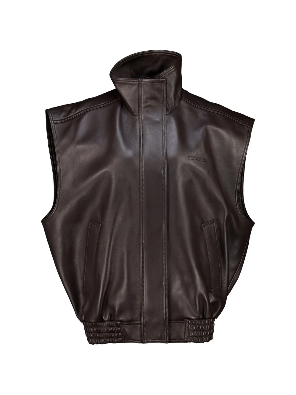 Balenciaga sleeveless blouson in moka - Marrone