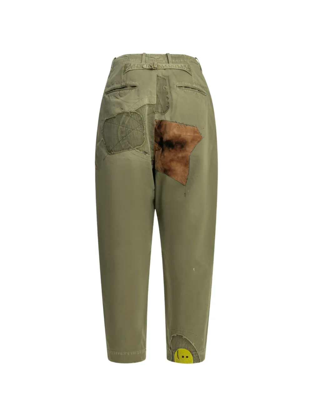 KAPITAL Katsuragi pantalon met geborduurd patchwork Groen