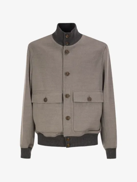 Brunello Cucinelli long-sleeve high-neck bomber jacket