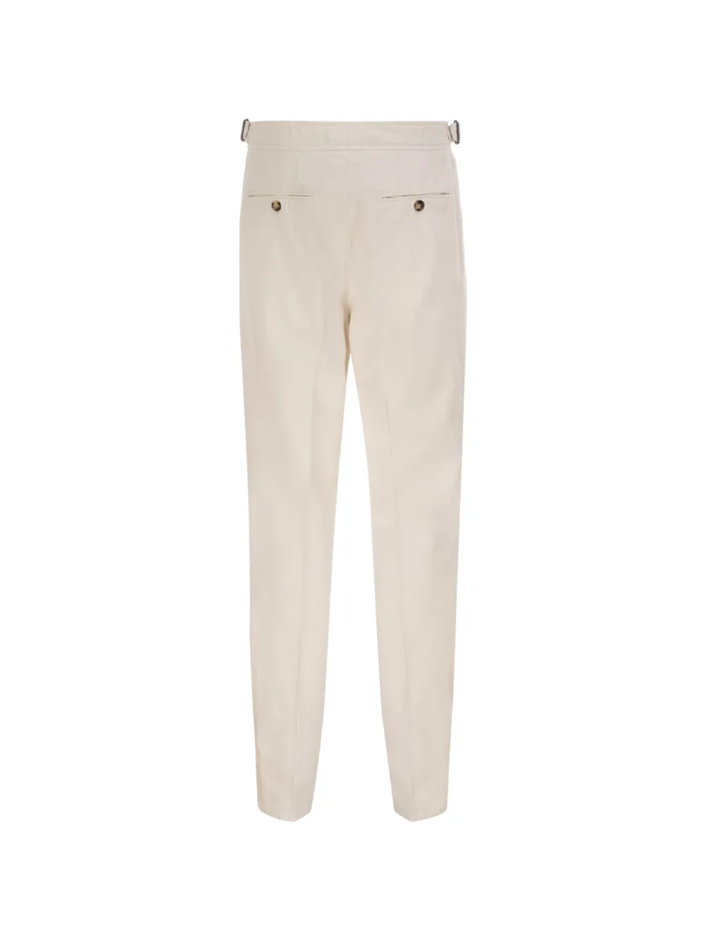 Brunello Cucinelli Pleated side-adjuster Tapered Trousers | White