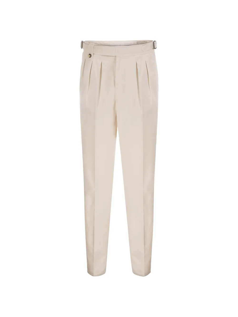 Brunello Cucinelli pleated side-adjuster tapered trousers - Weiß