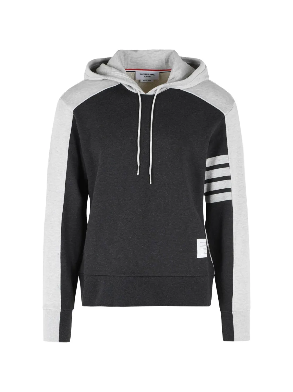 Thom Browne 4-Bar colour-block hoodie - Grigio