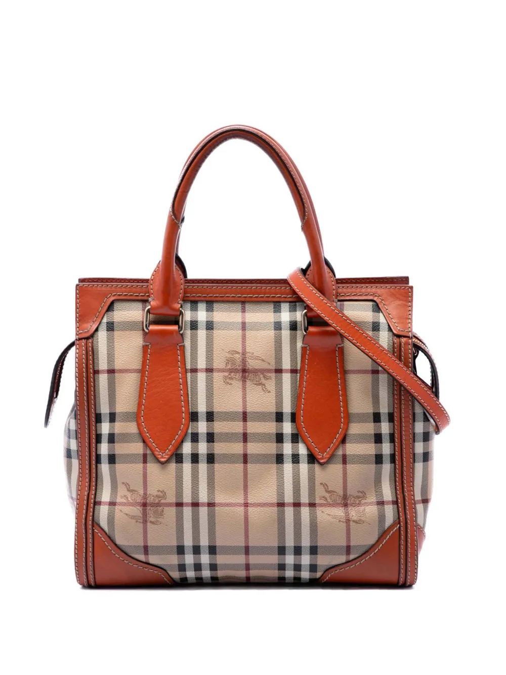 Burberry Pre-Owned 2000-2017 Small Haymarket Check Coated Canvas Honeywood Tote satchel - Toni neutri