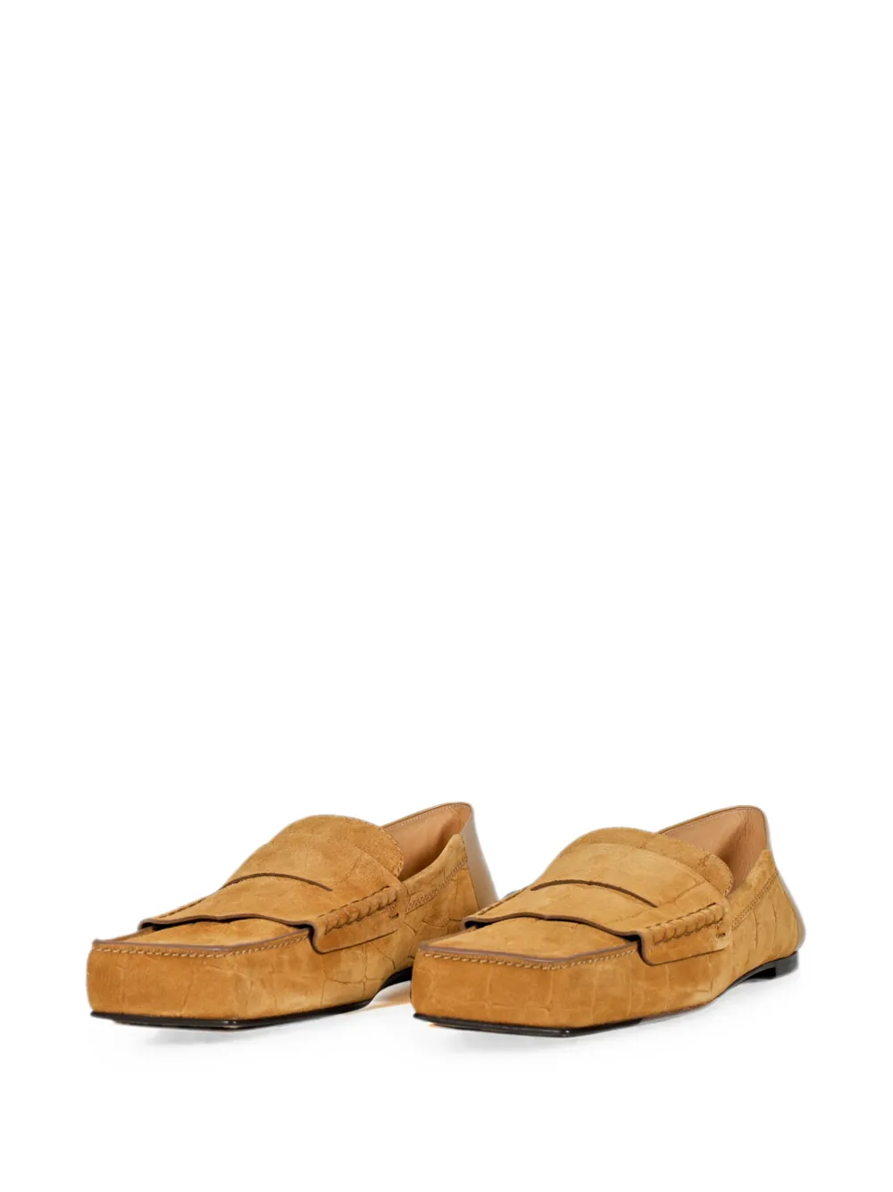 Jacquemus croc-effect panelled loafers Beige