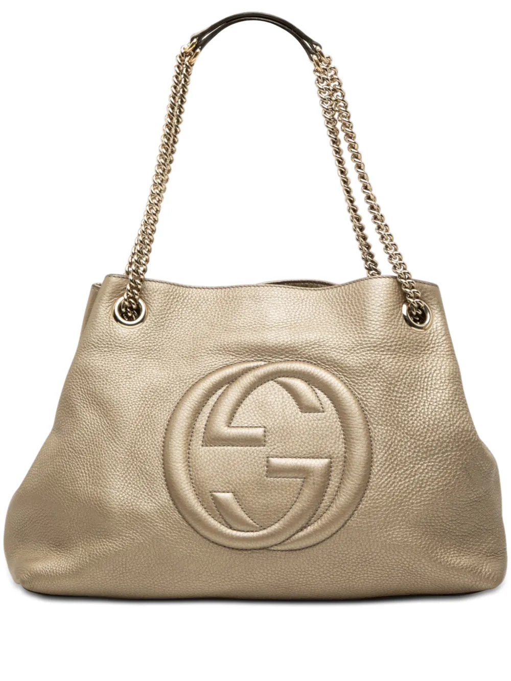 Gucci Pre-Owned 2000-2015 Medium Metallic Calfskin Soho Chain tote bag - Oro
