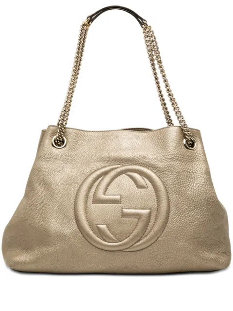 Gucci Pre-Owned Soho 金属感小牛皮搭链中号手提包（2000-2015年典藏款）