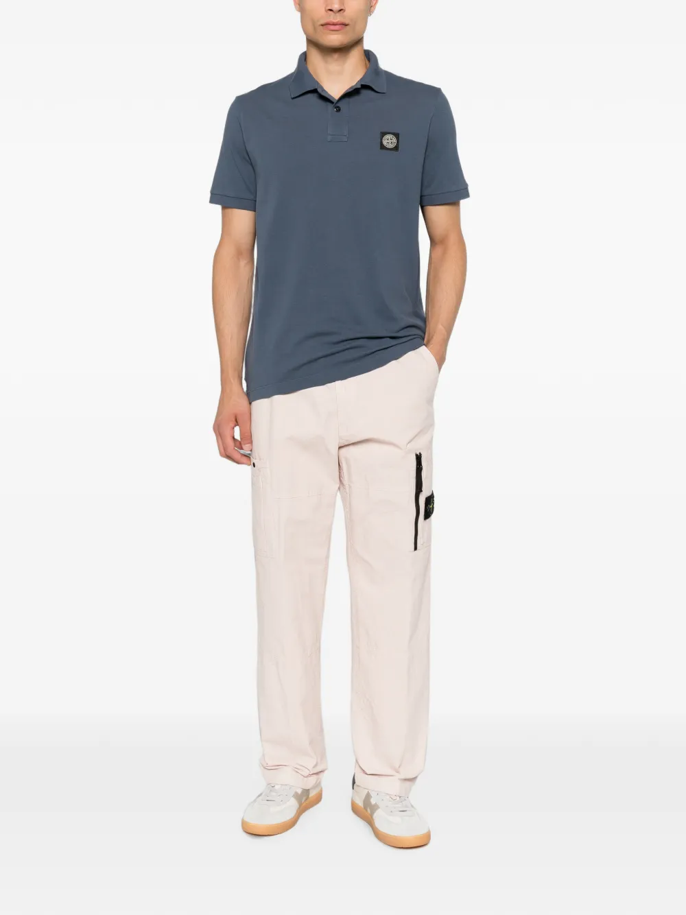 Stone Island Katoenen ruimvallende cargo broek met logo-patch Roze