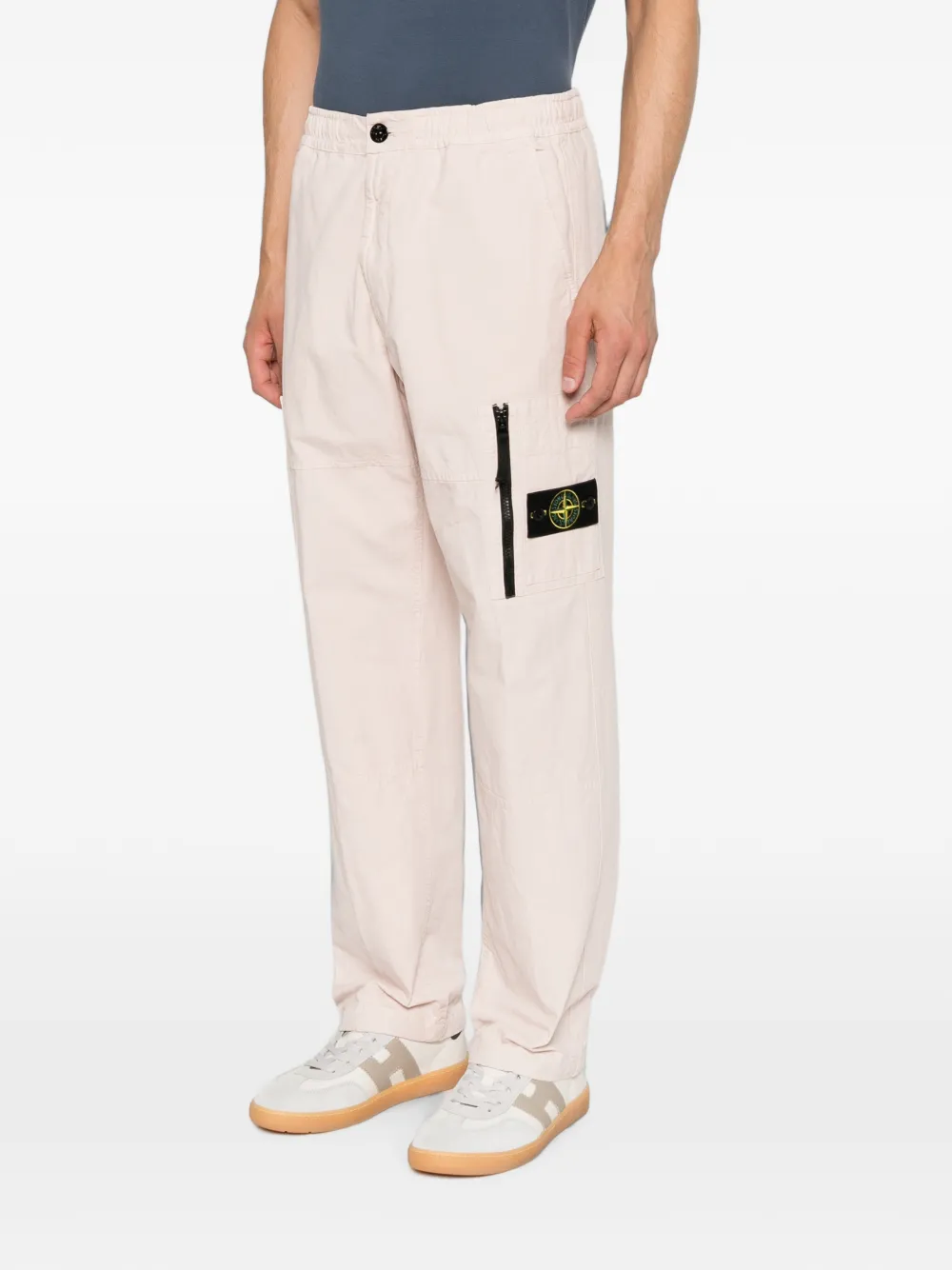 Stone Island Katoenen ruimvallende cargo broek met logo-patch Roze