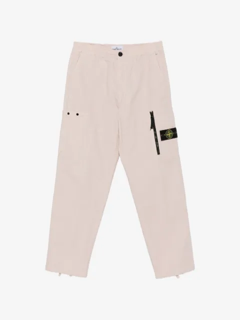 Stone Island logo-patch loose-fit cotton cargo pants