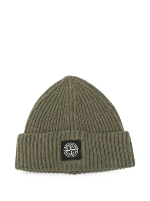 Stone Island gorro tejido con parche del logo