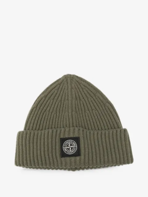 Stone Island gorro tejido con parche del logo