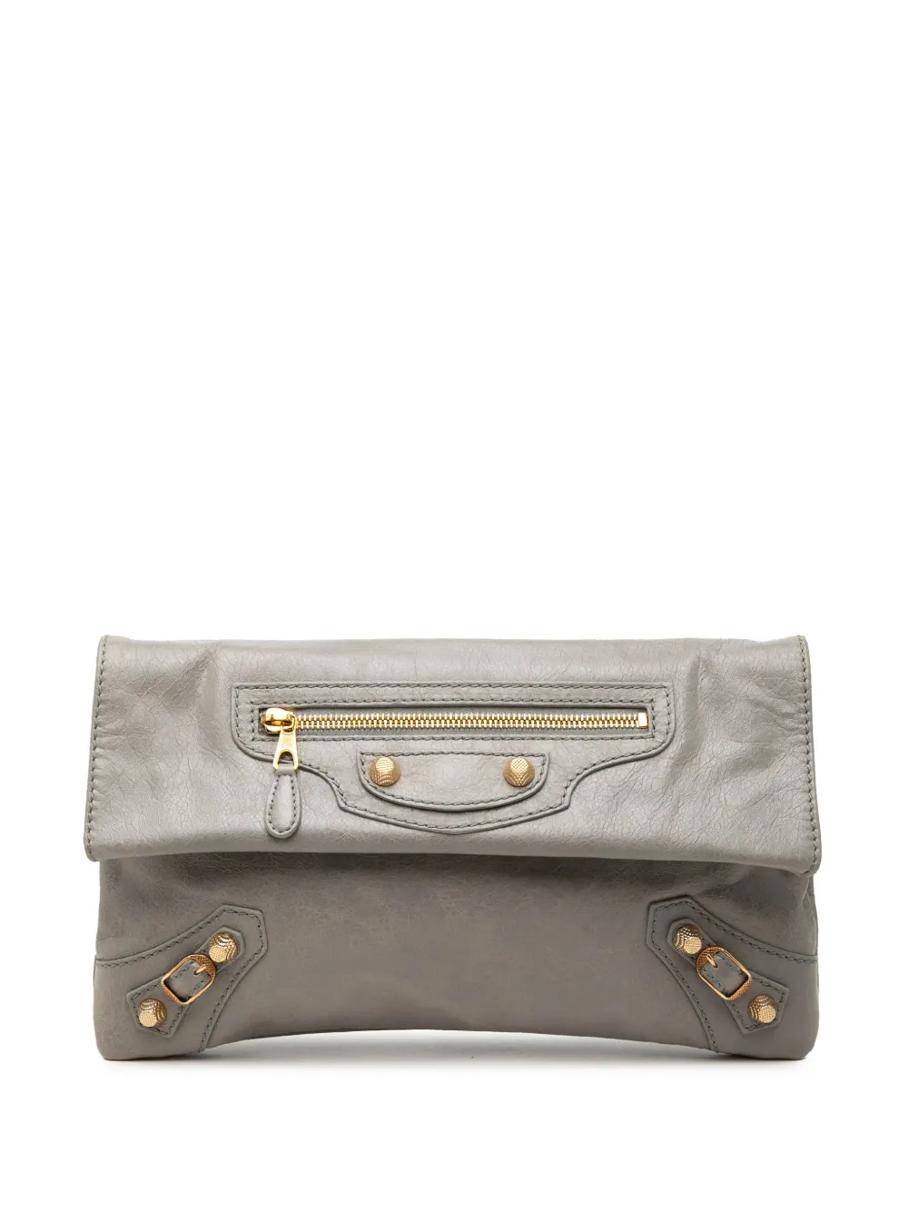 Balenciaga Pre-Owned 2014 Lambskin Motocross Giant 12 Envelope clutch bag - Grigio