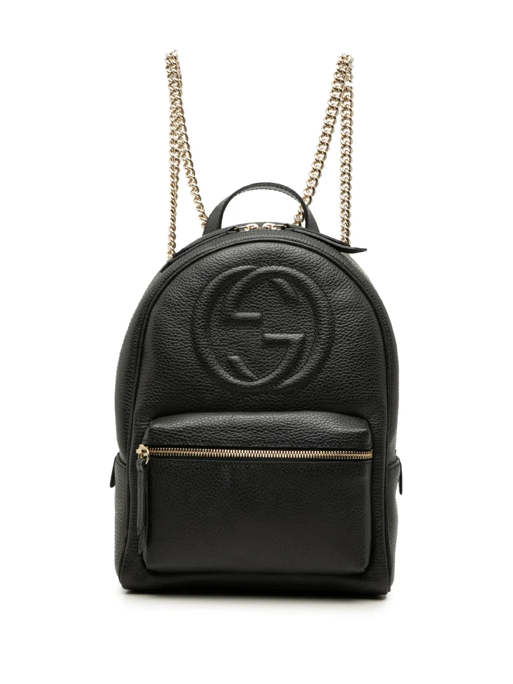 Gucci Pre-Owned 2000-2015 Pebbled Calfskin Soho Chain backpack - Nero