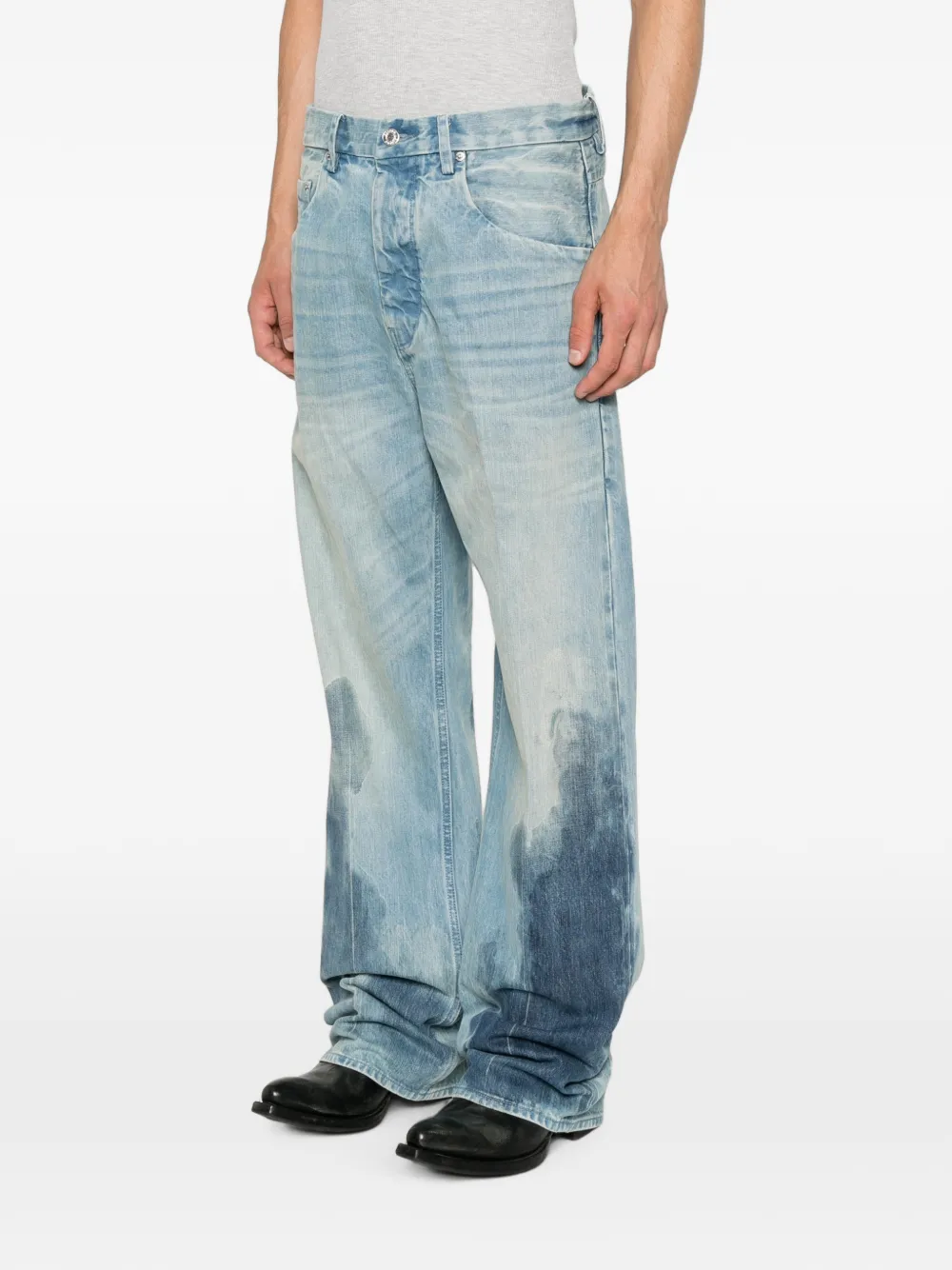 Purple Brand Jeans met wijde pijpen Blauw