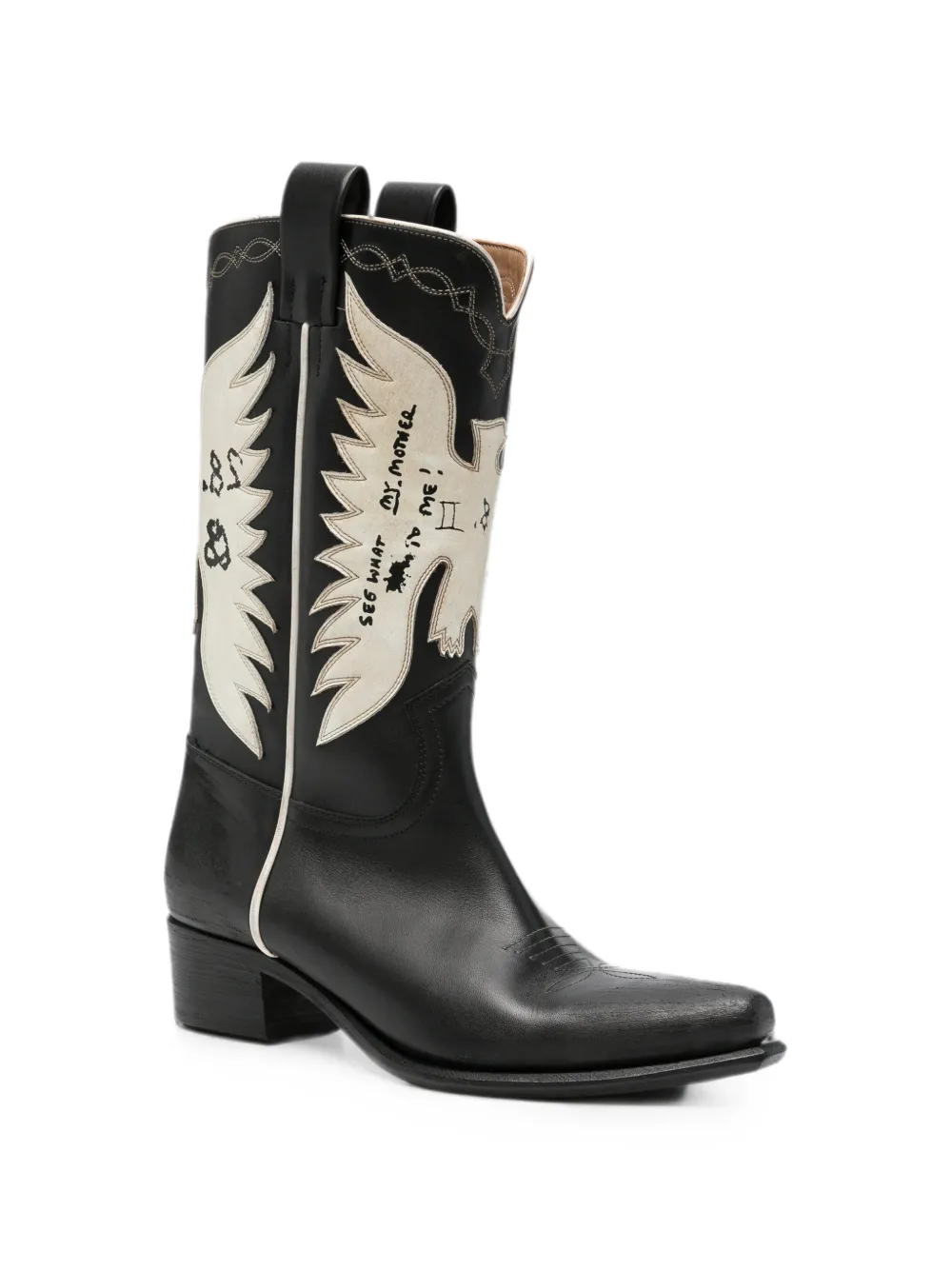 Enfants Riches Déprimés Detox In Alabama patchwork cowboy boots Zwart