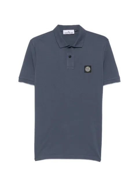 Stone Island polo slim de algodón con parche del logo