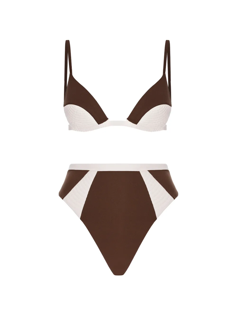 Noire Swimwear Nyra Gisele Triangle Bikini In Brown