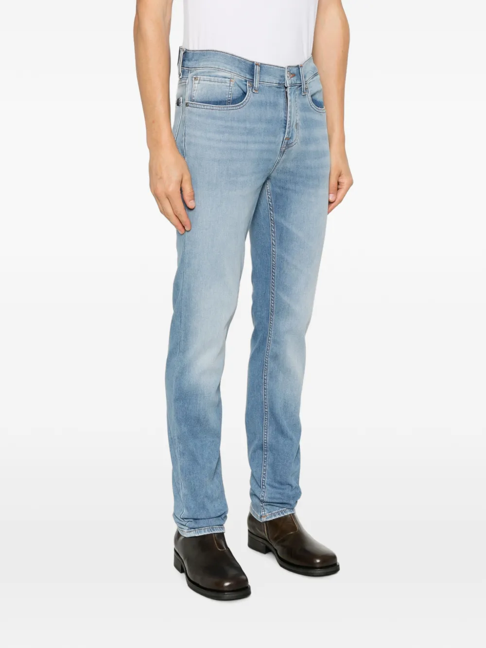 7 For All Mankind Jeans met vervaagd effect en riemlussen Blauw