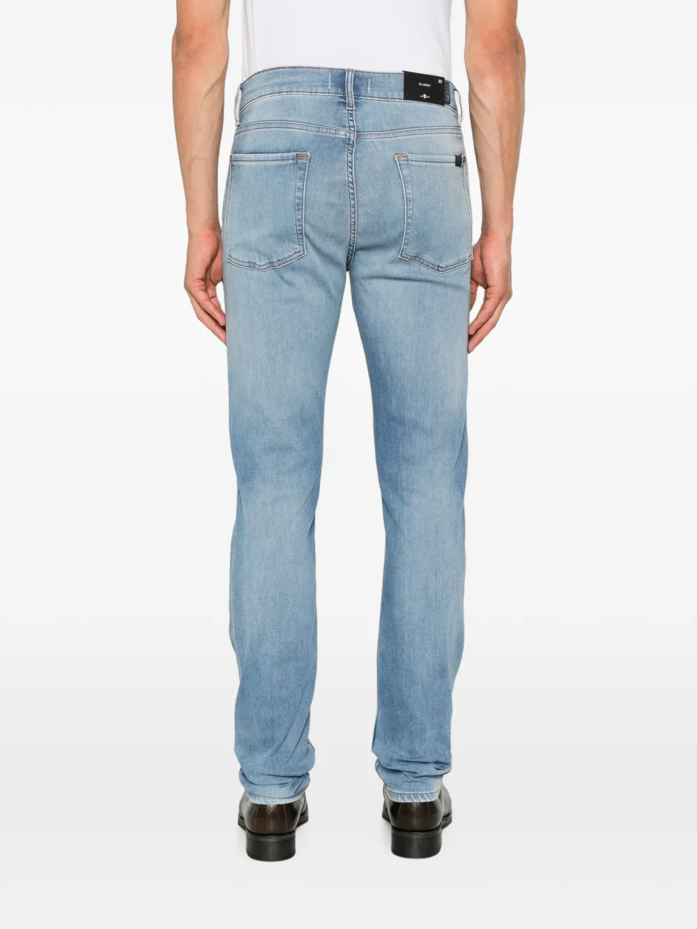 7 For All Mankind Jeans met vervaagd effect en riemlussen Blauw