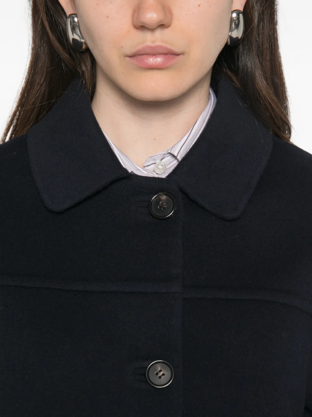 'S Max Mara Wollen mantel met enkele rij knopen Blauw