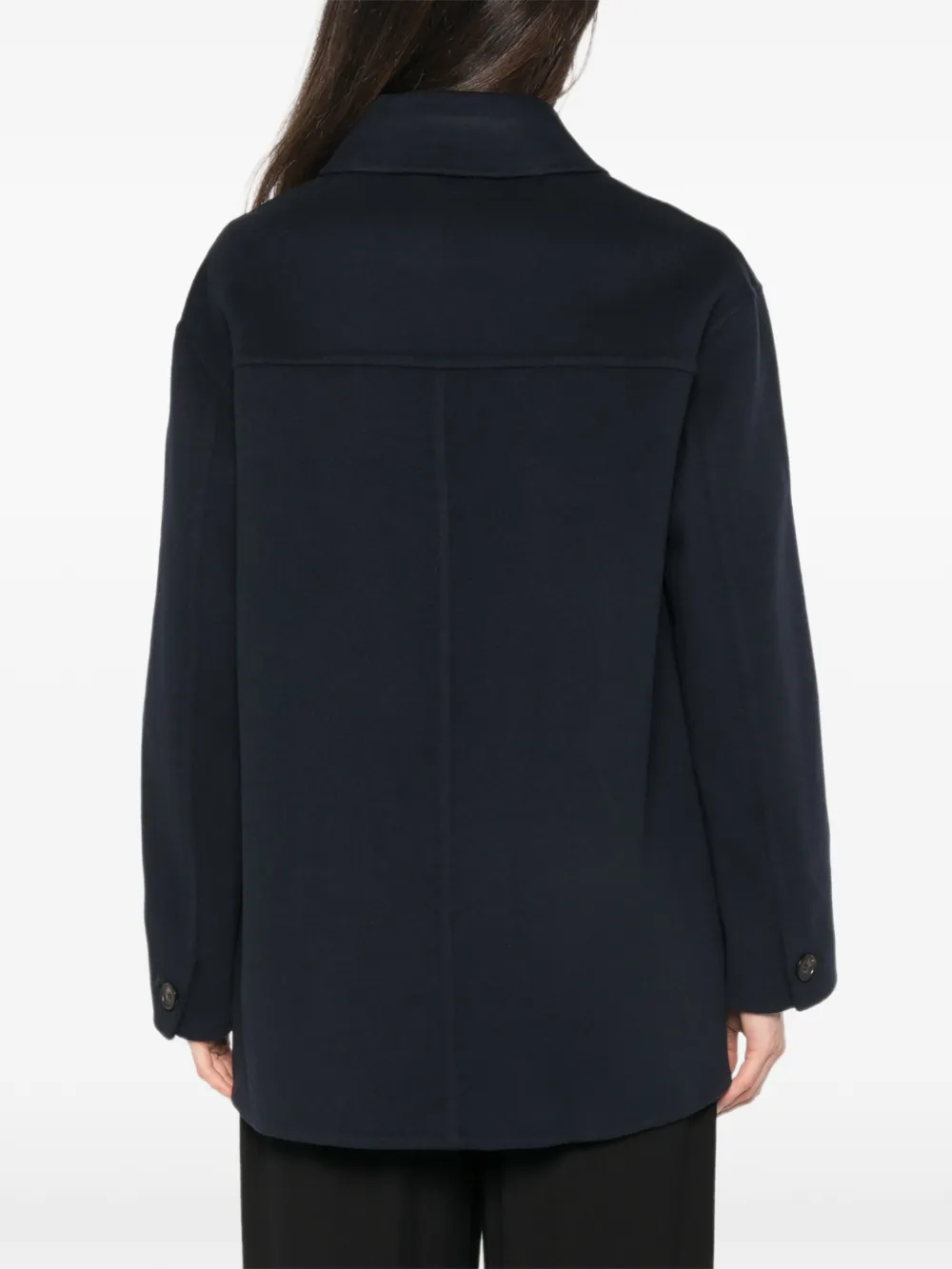'S Max Mara Wollen mantel met enkele rij knopen Blauw