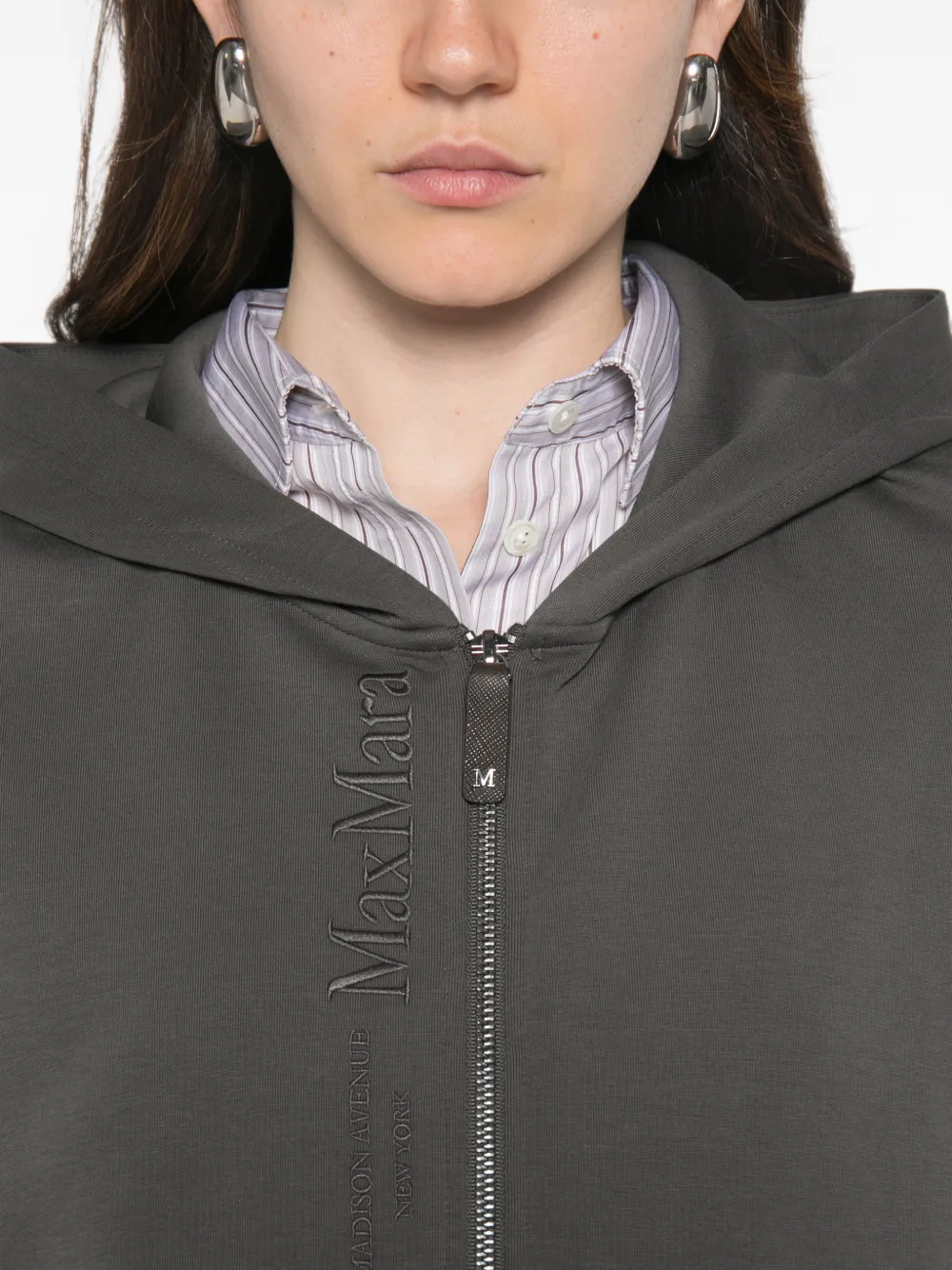 'S Max Mara Smmballo mouwloze hoodie met ritssluiting Grijs