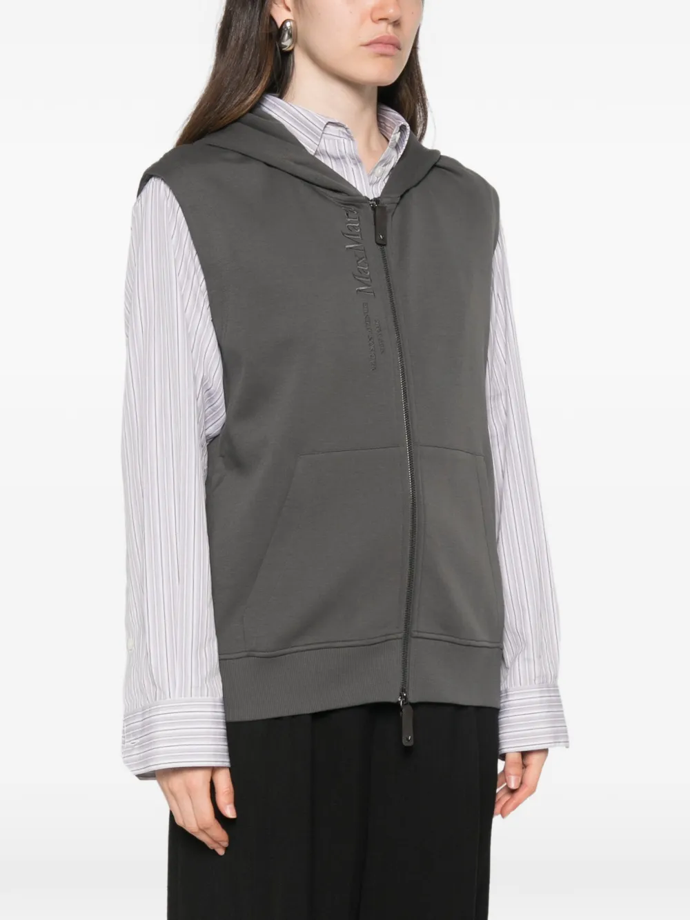 'S Max Mara Smmballo mouwloze hoodie met ritssluiting Grijs