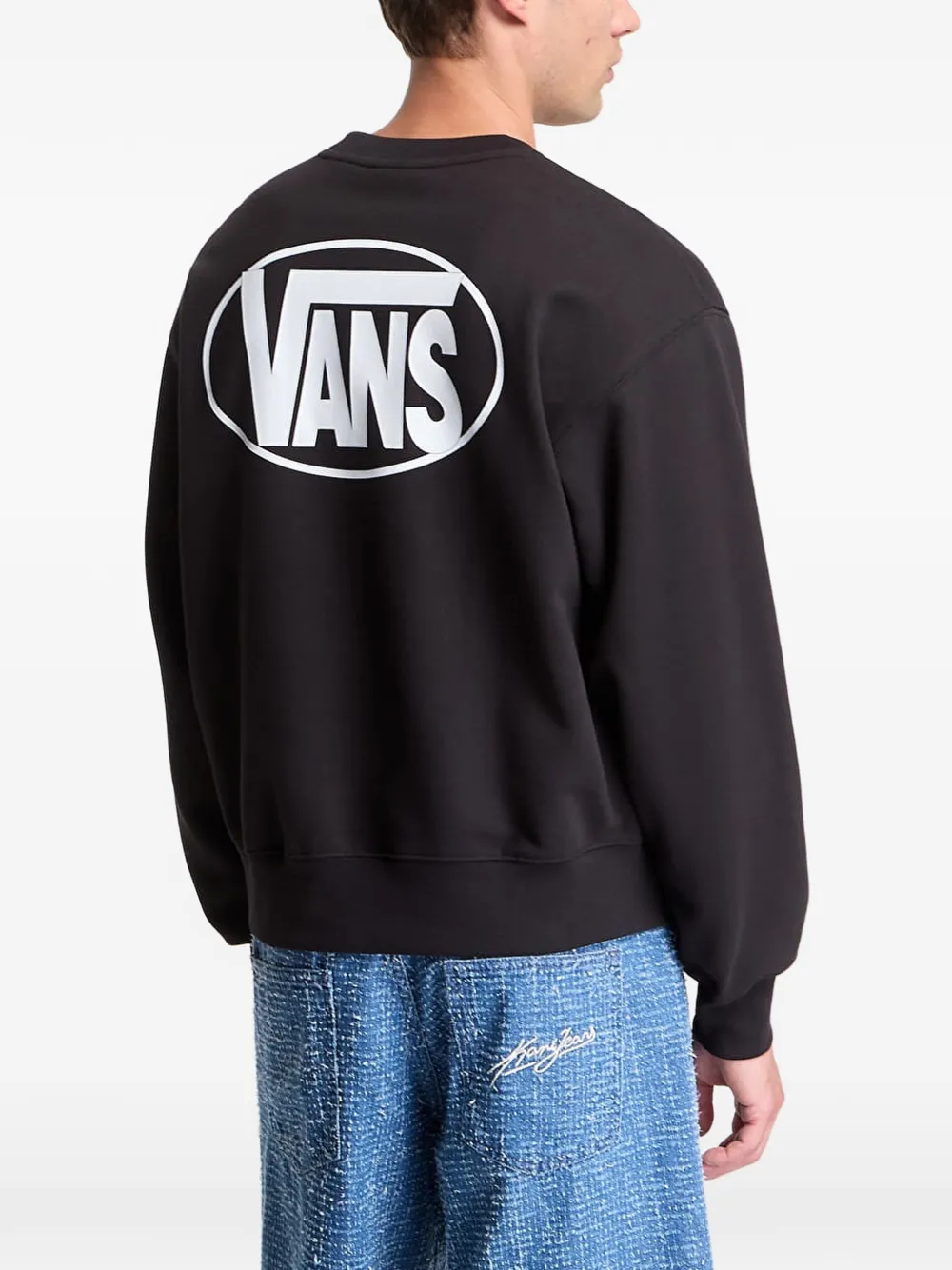 Vans logo-print sweater Zwart