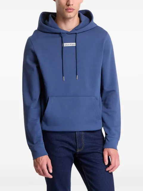 Calvin Klein logo-patch pouch-pocket hoodie