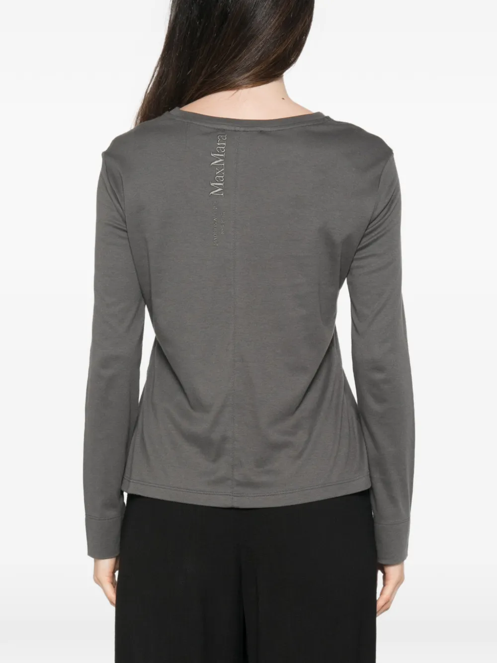 'S Max Mara Smmfumetto top met ronde hals en lange mouwen Grijs