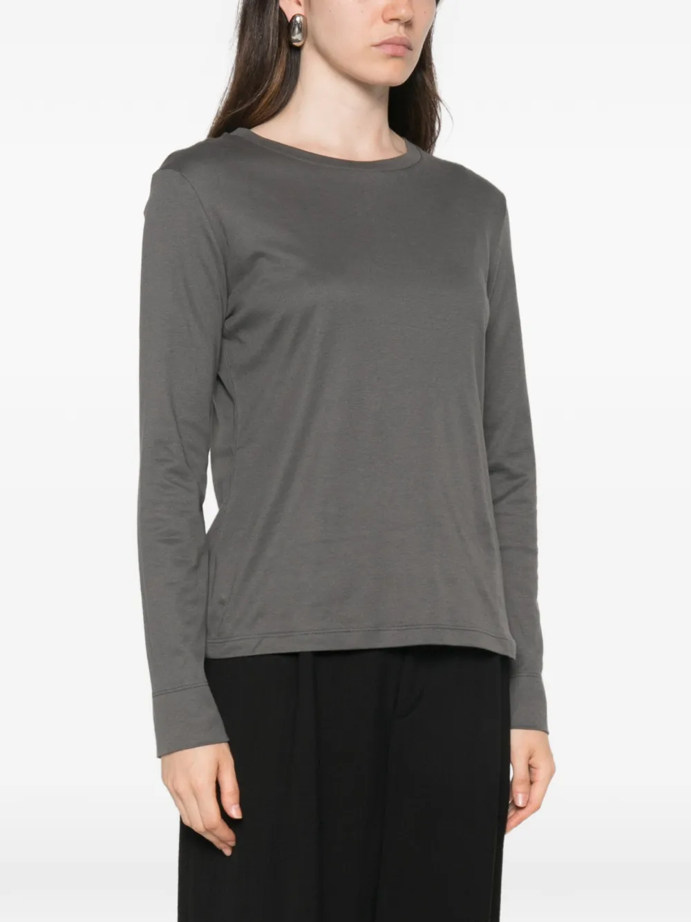 'S Max Mara Smmfumetto top met ronde hals en lange mouwen Grijs