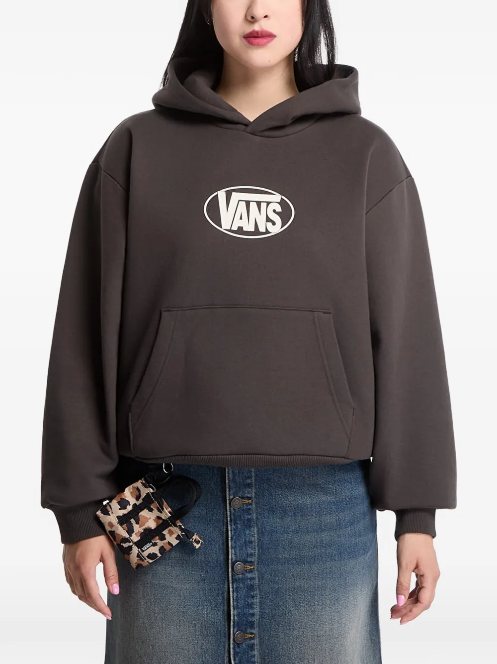 Vans logo-print pouch-pocket hoodie - Schwarz
