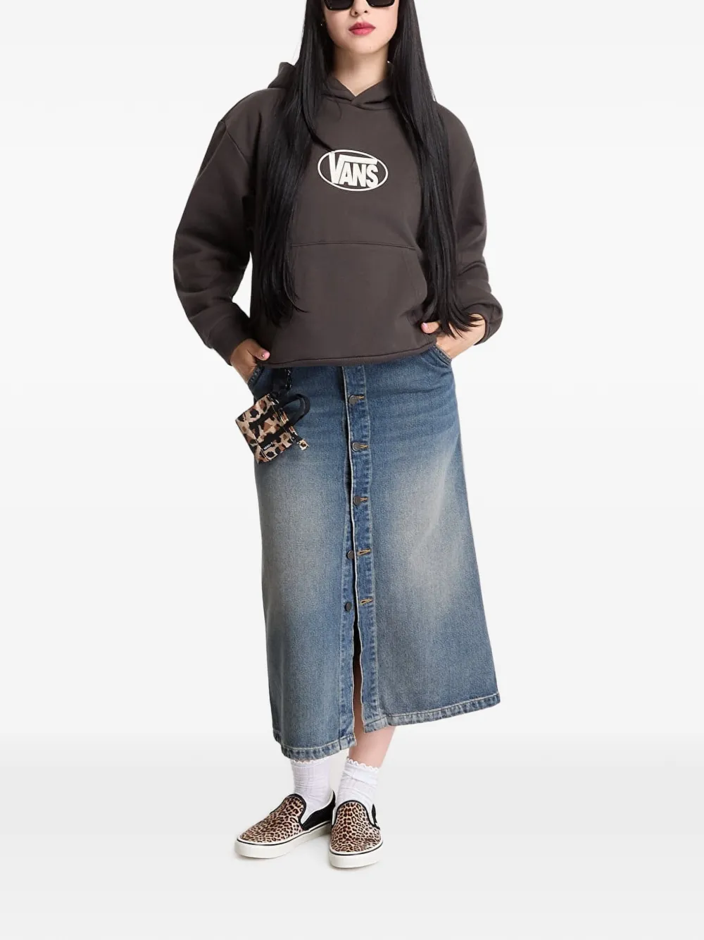 Vans Hoodie met logoprint Zwart
