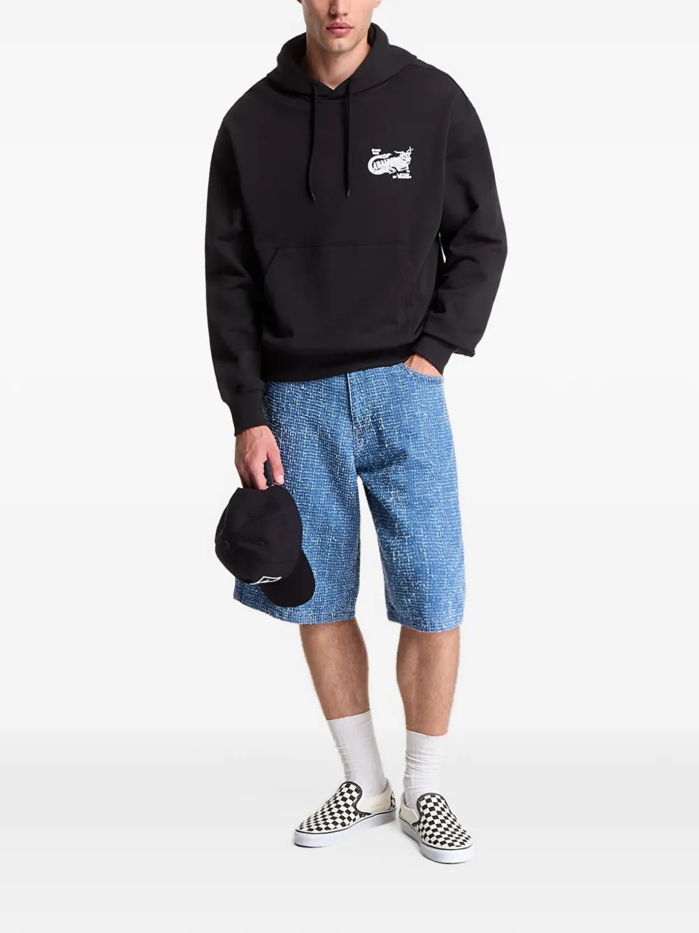 Vans graphic-print drawstring hoodie Zwart