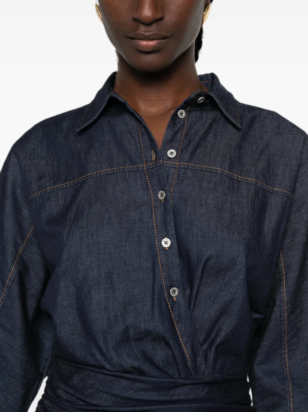 7 For All Mankind Blouse met gestrikte taille Blauw