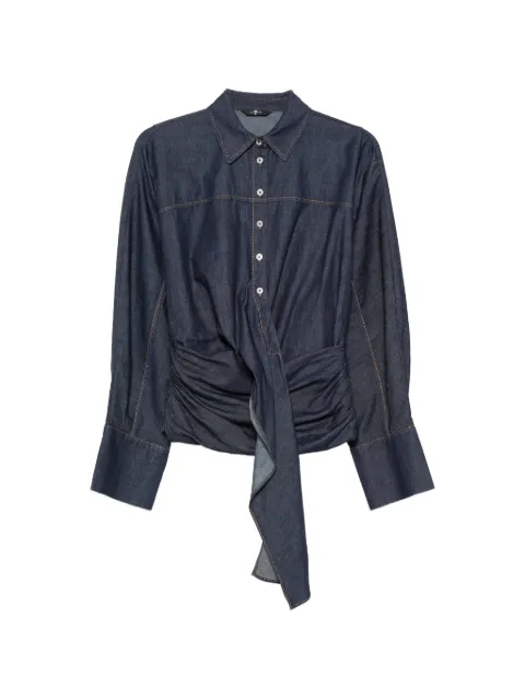 7 For All Mankind tie-waist long-sleeve shirt