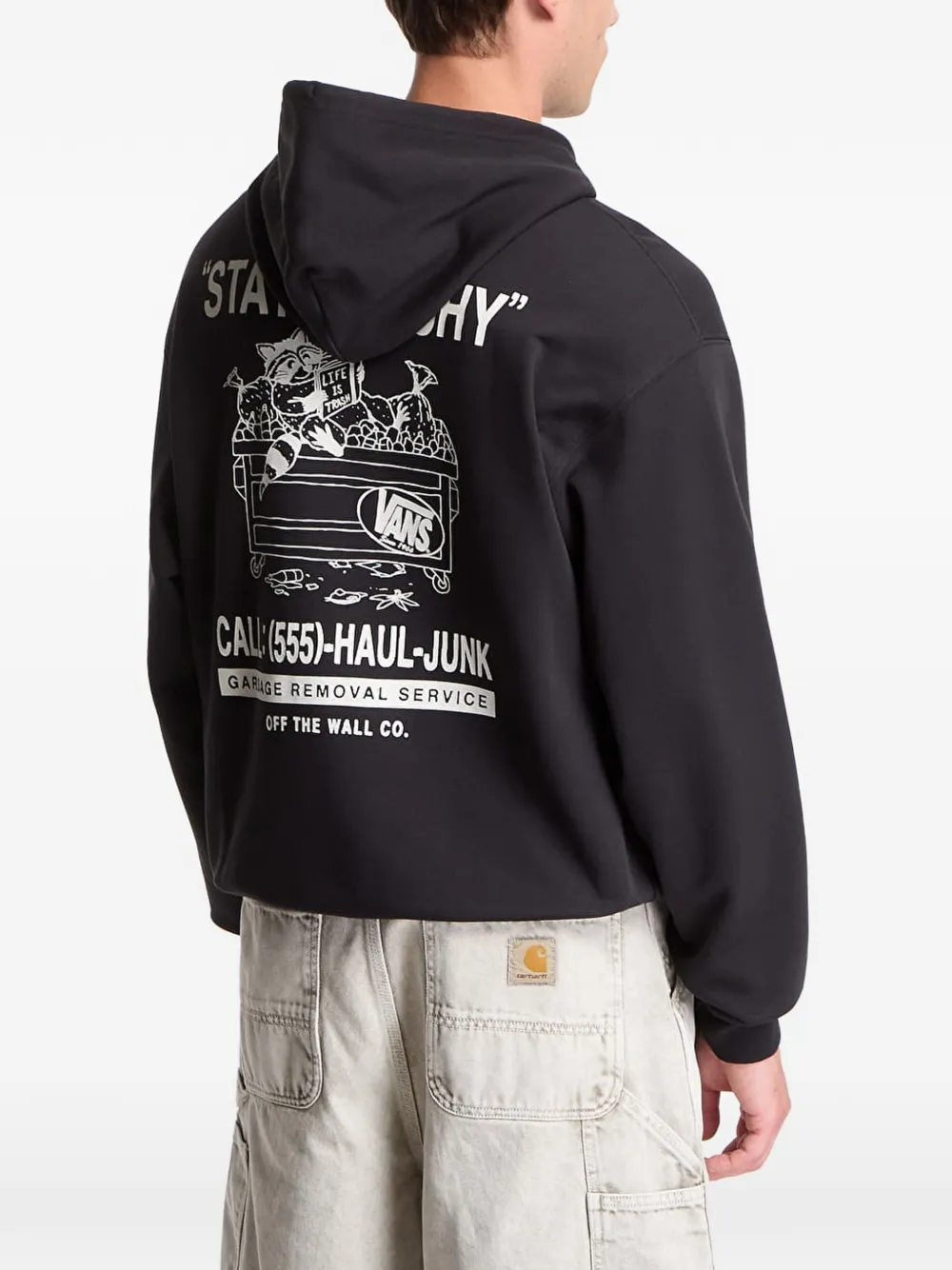Vans graphic-print drawstring hoodie Zwart