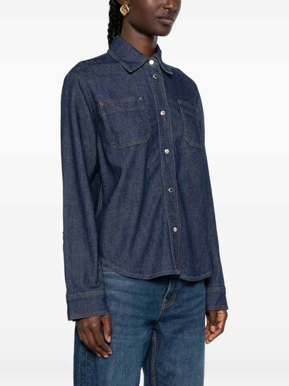 7 For All Mankind Halona Classic denim blouse Blauw