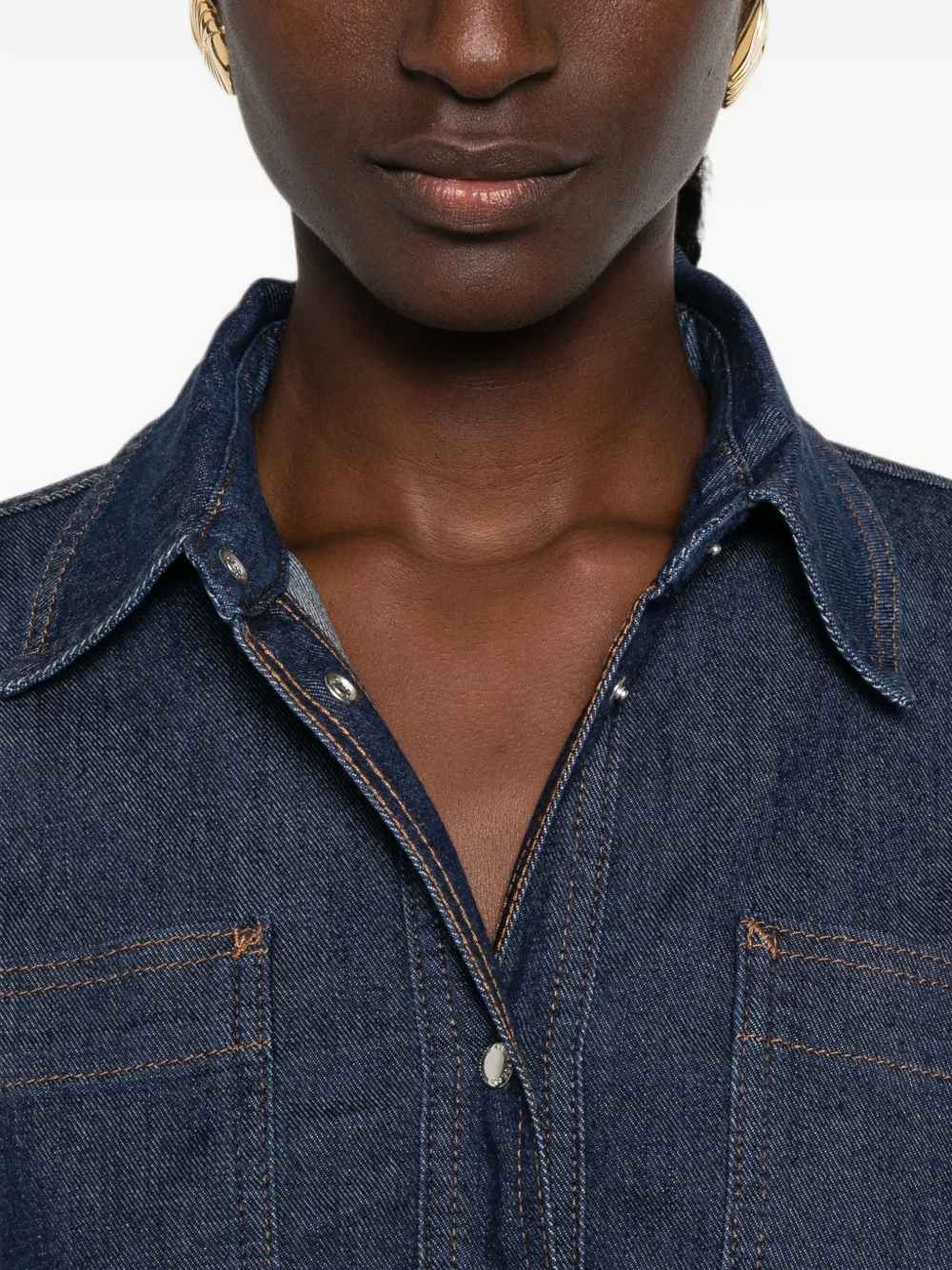 7 For All Mankind Halona Classic denim blouse Blauw