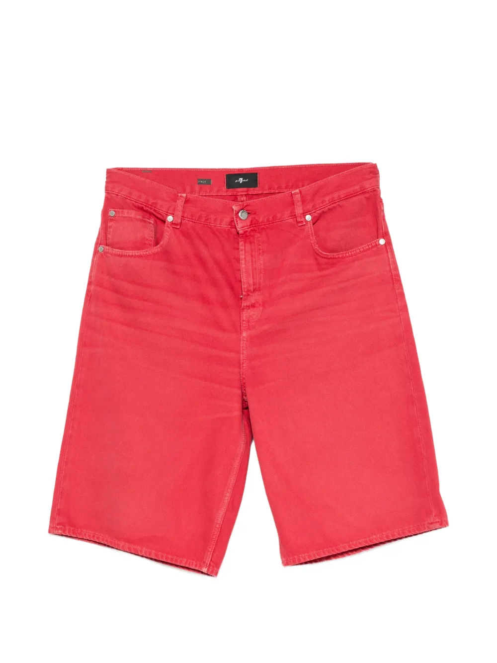7 For All Mankind buttoned denim shorts - Rosso