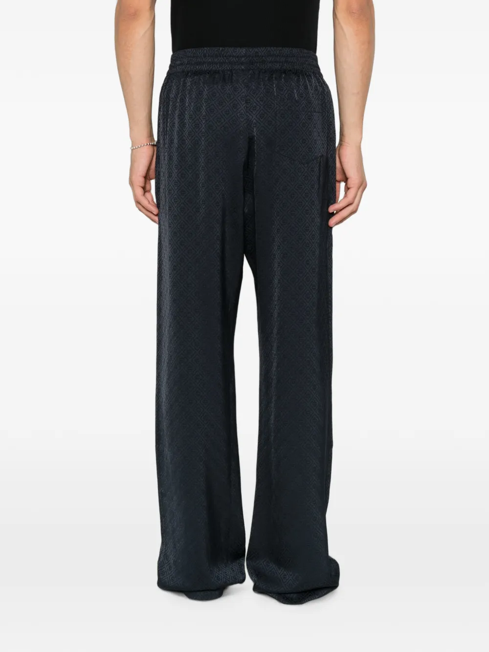 Casablanca Zijden broek met monogram Blauw