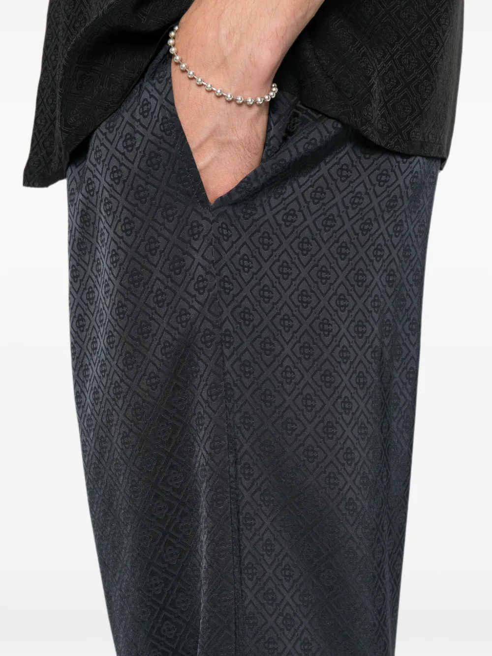 Casablanca Zijden broek met monogram Blauw