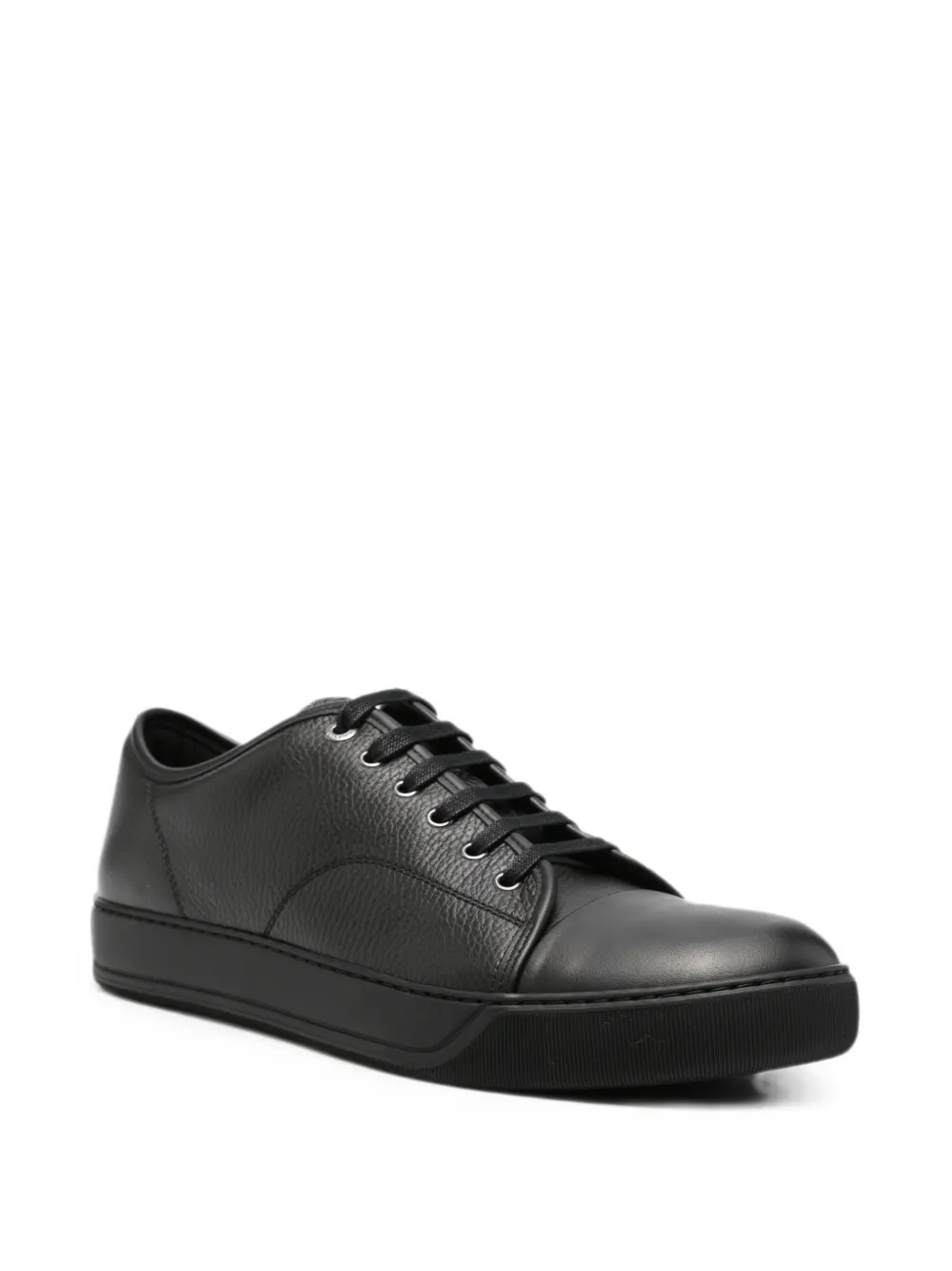 Lanvin grained leather sneakers Zwart