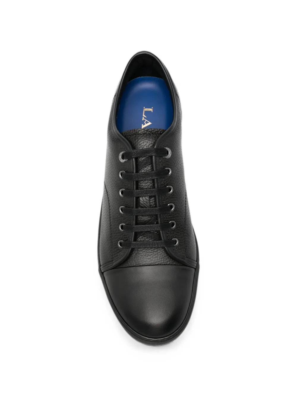 Lanvin grained leather sneakers Zwart