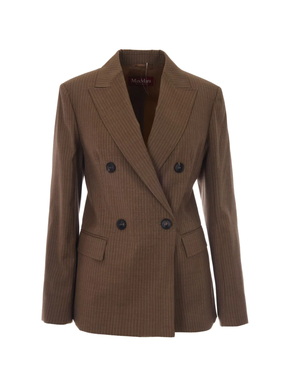 Max Mara pinstripe double-breasted blazer - Braun