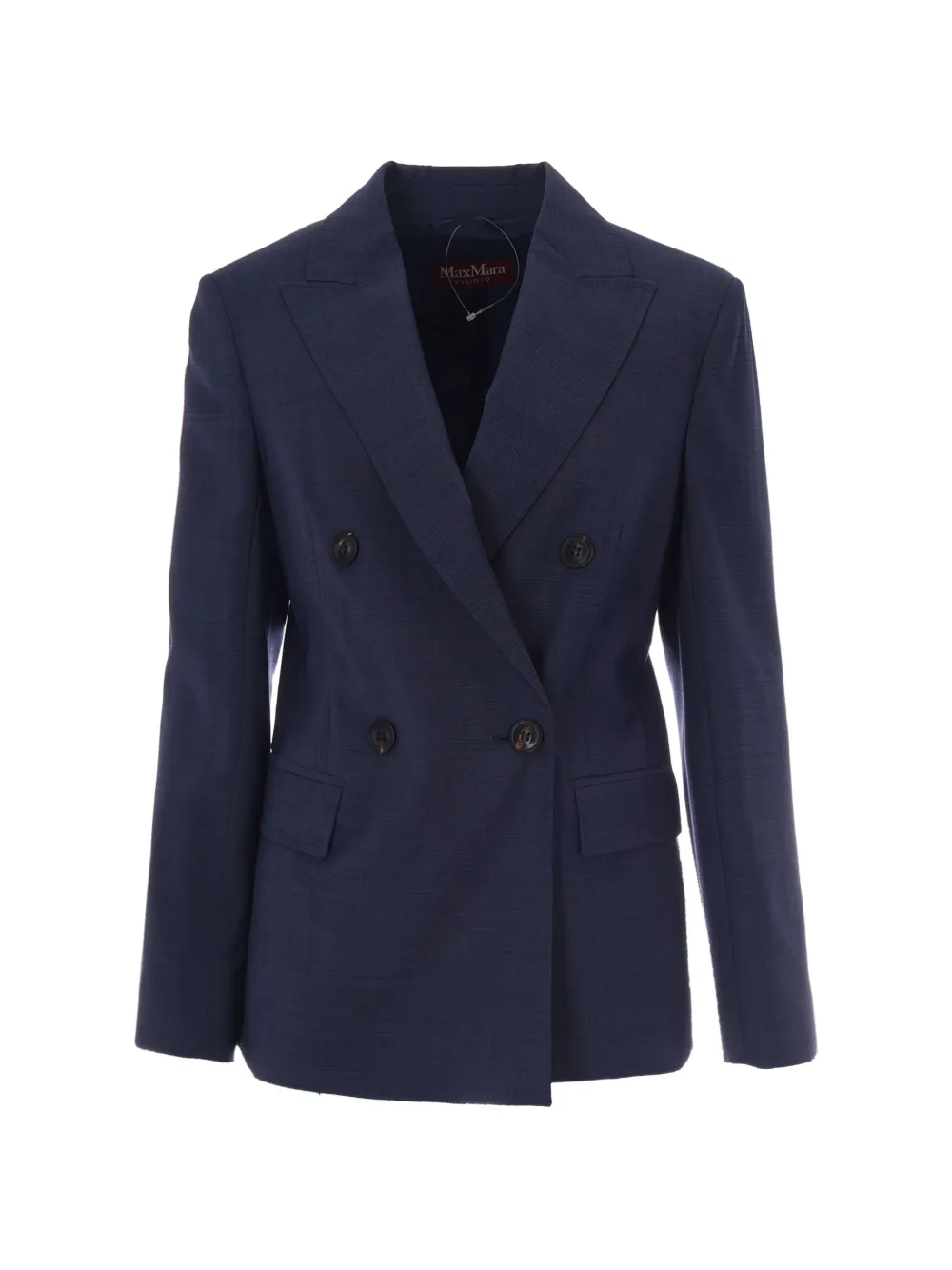 Max Mara double-breasted virgin-wool blazer - Blu