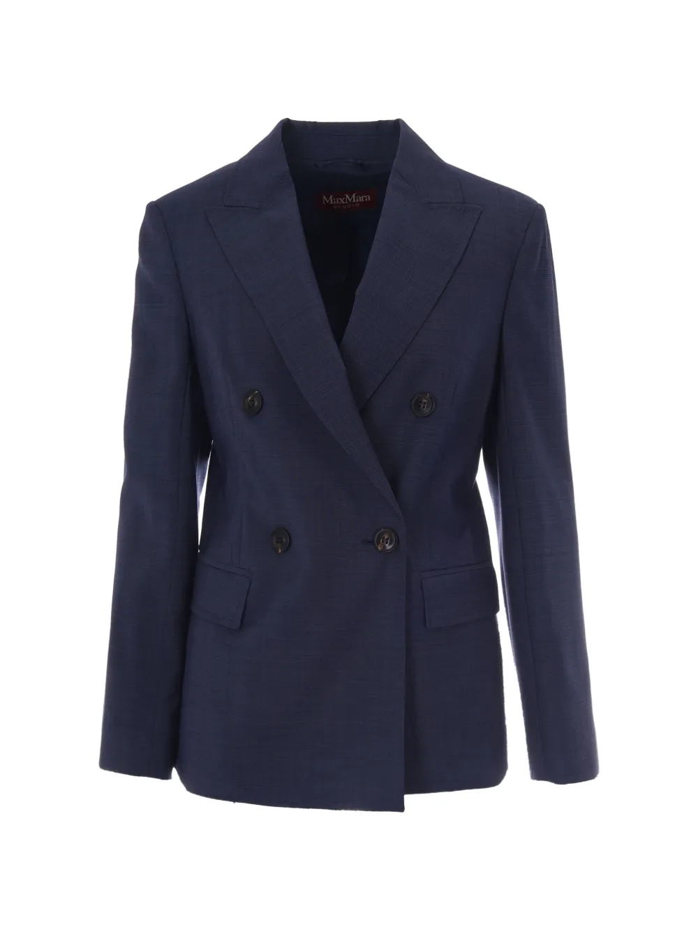 Max Mara double-breasted virgin-wool blazer - Blau