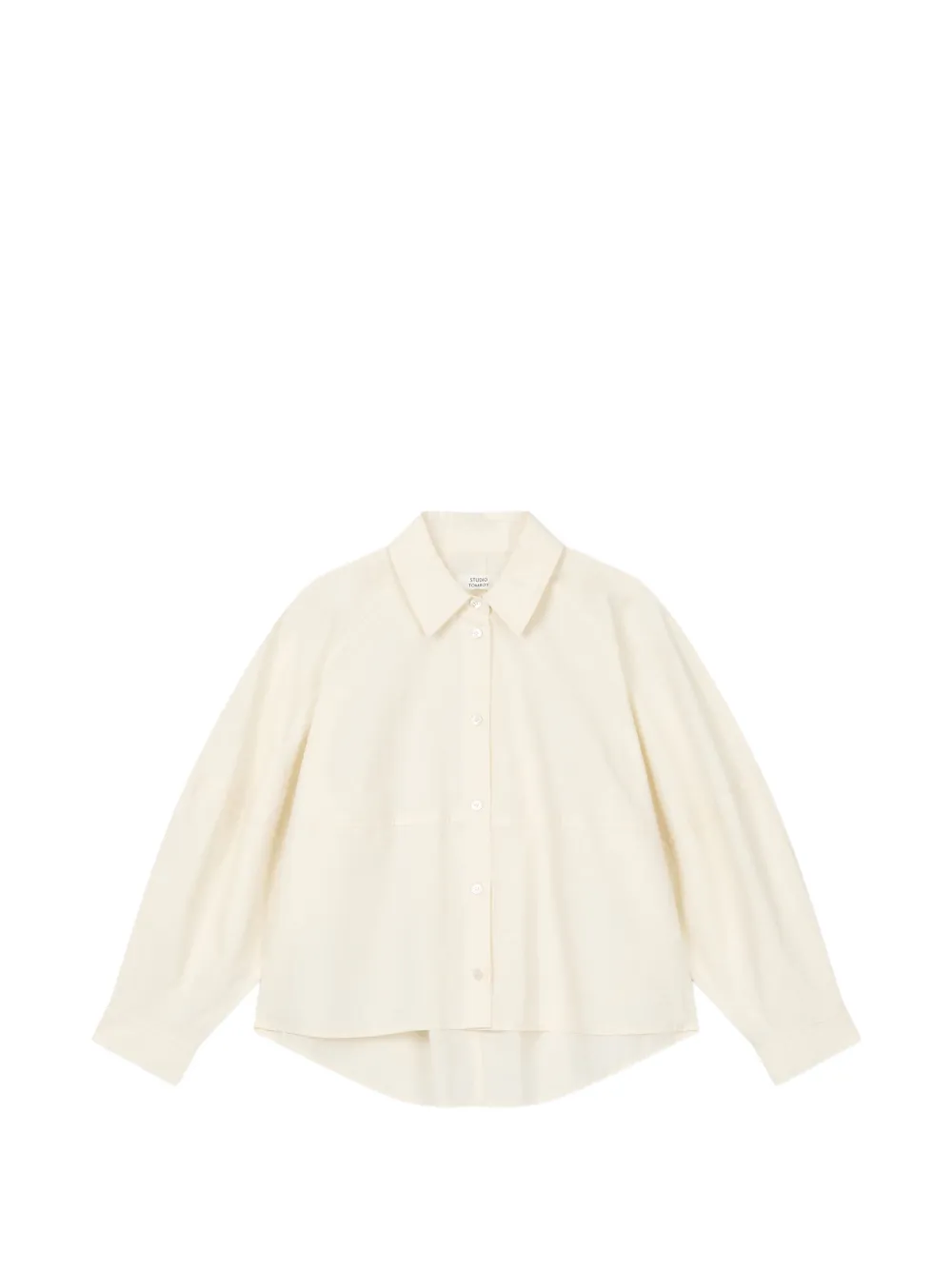 TOMBOY raglan-sleeve button-down cotton shirt - Nude