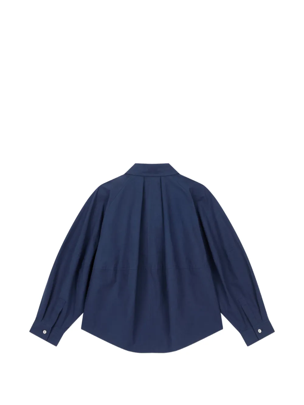 TOMBOY Button-down blouse met raglan mouwen en katoenen print Blauw